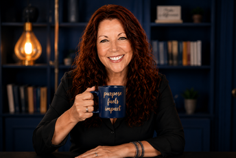Parvene with a purpose-fueled mug